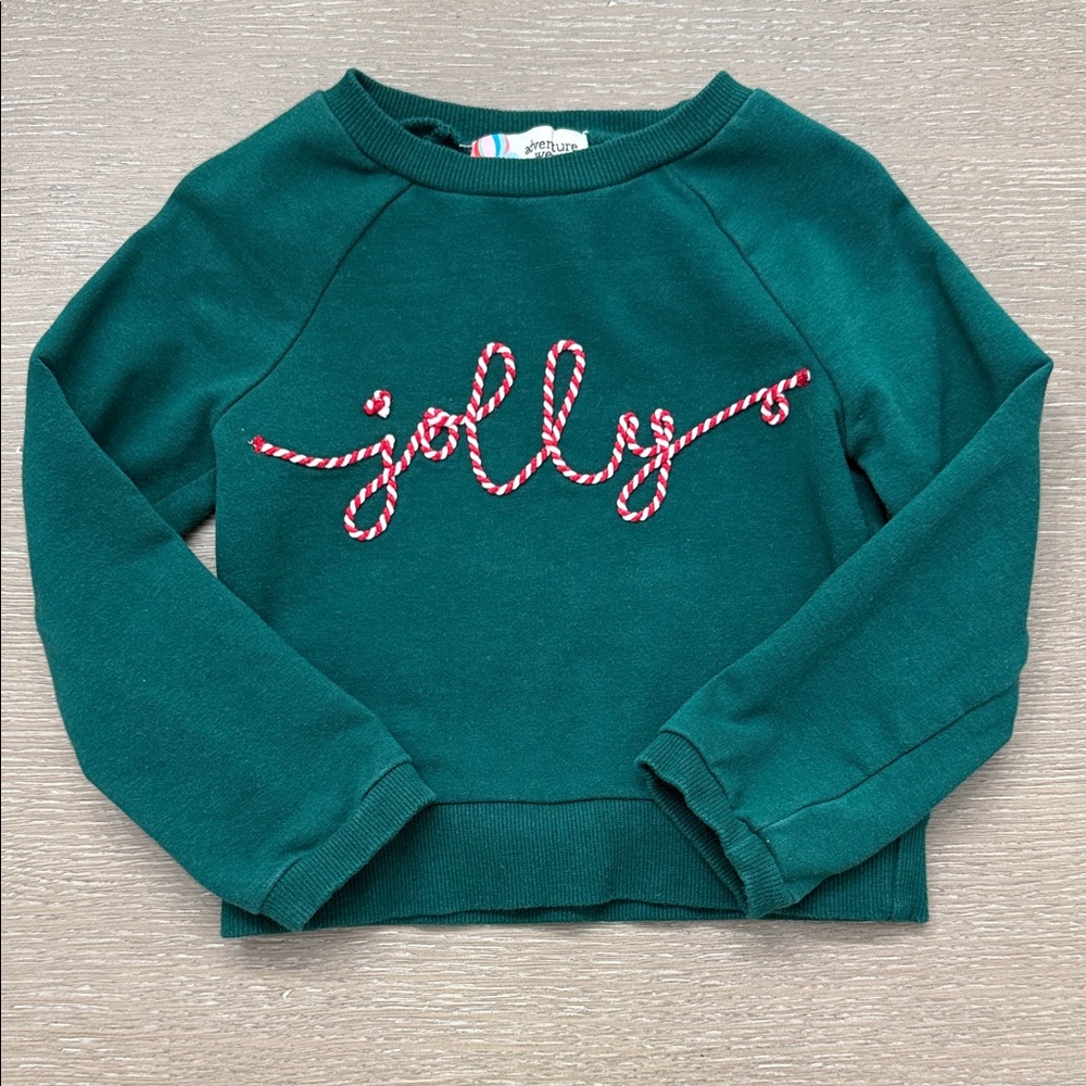 Copper Key Green Sweatshirt with Red 'Jolly' Embroidery